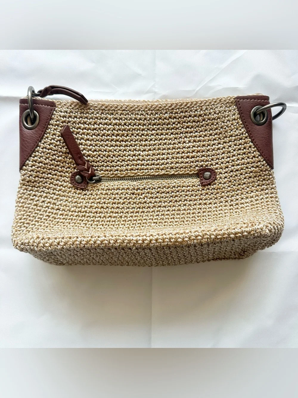 The Sak Indio beige/tan crochet shoulder bag